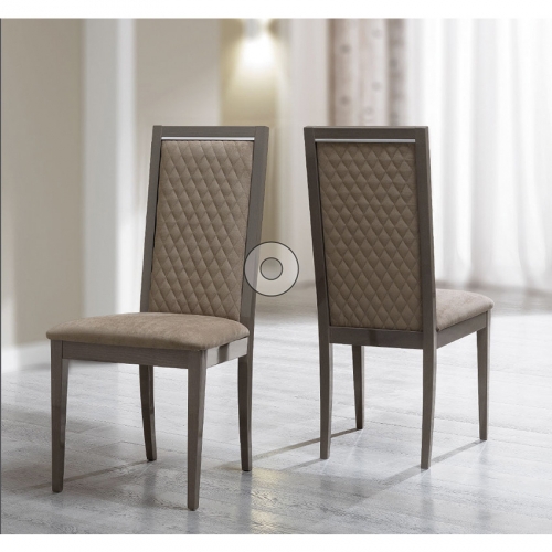 Platinum Dining Chair in Eco Leather & Gloss Wood (Set of 2)
