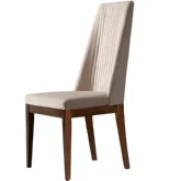 Eva Dining Chair in Beige Velvet & Walnut Finish (Set of 2)