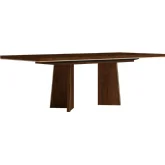 Eva 1 Extension 71&quot; Dining Table in Walnut Brown Finish &amp; Gold