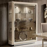 Elite 2 Door China Cabinet in High Gloss Beige & Glass
