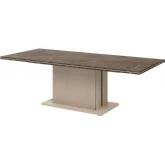 Fidia 79" Extension Dining Table in Beige & Black Marble Look