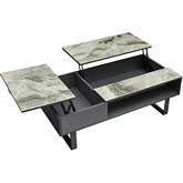 1389 Coffee Table with Storage in Grey & Marble Look