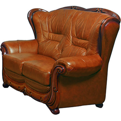 1002 100 Loveseat In Cognac Italian Leather, Italian Leather Couch And Loveseat