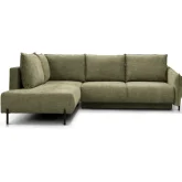 Marsylia Sectional Sleep Sofa w/ Left Chaise in Olive Green Fabric