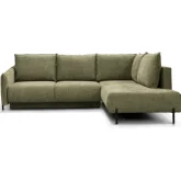 Marsylia Sectional Sleep Sofa w/ Right Chaise in Olive Green Fabric