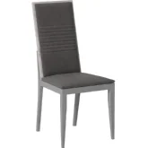 Mia Dining Chair in Dark Grey Eco Leather & Grey Wood (Set of 2)