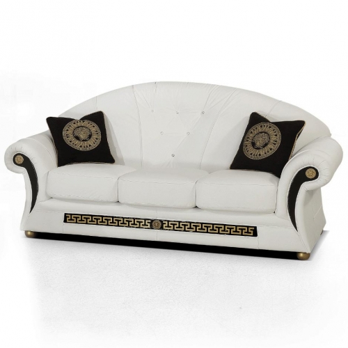 Prestige Sofa in Tufted White Top Grain Leather