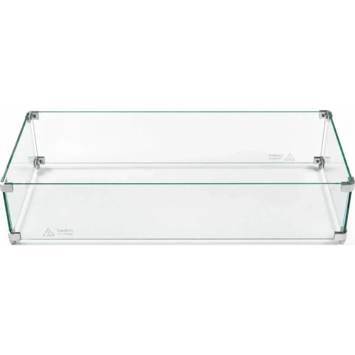 Refuge Series 36" x 14" x 7" Wind Guard in Tempered Glass