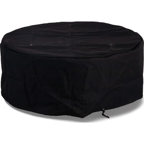 Refuge Series 43" Round x 15"H Natural Gas Fire Pit Cover in Black Fabric
