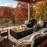 Refuge Series 56" x 30" Natural Gas Fire Pit in Graphite Black GFRC Concrete
