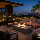 Refuge Series 56" x 30" Natural Gas Fire Pit in Natural Gray GFRC Concrete