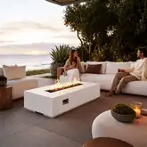 Refuge Series 68" x 30" Gas Fire Pit in Ivory GFRC Concrete