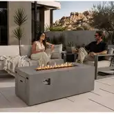 Refuge Series 68" x 30" Propane Gas Fire Pit w/ Hidden Tank Drawer in Gray GFRC Concrete