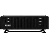 Danielle 86" Media Buffet Console in Stunning Ebony Wood & Black Glass