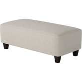 49" Cocktail Ottoman in Truth or Dare Salt Off White Fabric