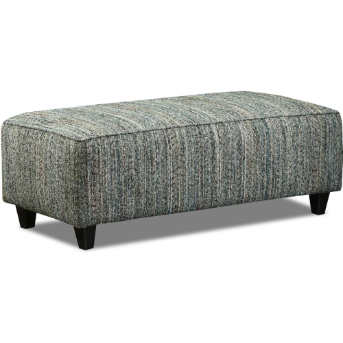 49" Cocktail Ottoman in Donatello Pheasant Multicolor Fabric