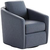 Daisey Swivel Glider in Ocean Blue Top Grain Leather