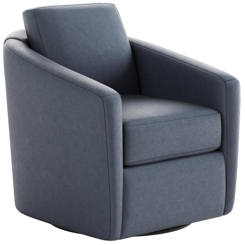 Daisey Swivel Glider in Ocean Blue Top Grain Leather