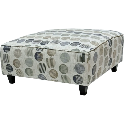 38" Square Cocktail Ottoman in Bounce Horizon Multicolor Fabric