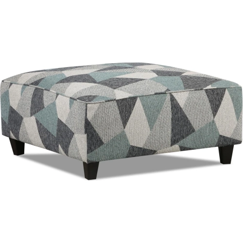 38" Cocktail Ottoman in Terrazzo Mineral Multicolor Fabric