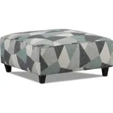 38" Cocktail Ottoman in Terrazzo Mineral Multicolor Fabric