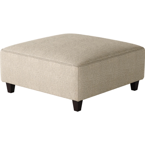 38" Square Cocktail Ottoman in Sugarshack Oatmeal Fabric