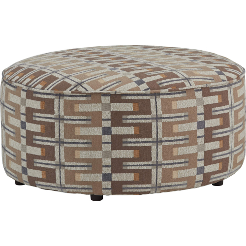 39" Round Cocktail Ottoman in Jango Fossil Multicolor Fabric