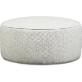 39" Round Cocktail Ottoman in Zeta Dapple Clay & Off White Performance Fabric