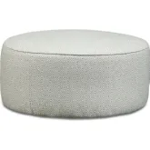 39" Round Cocktail Ottoman in Zeta Dapple Seaglass & Off White Performance Fabric