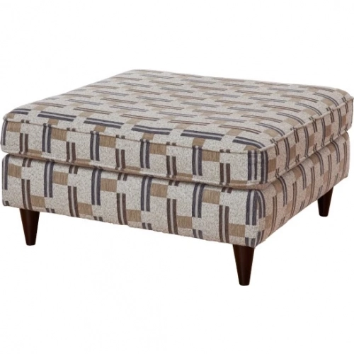 38" Square Cocktail Ottoman in Mackenzie Mineral Multicolor Fabric