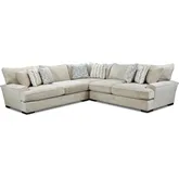 3 Piece L Sectional Sofa in Doc Fossil Tan Brown Fabric