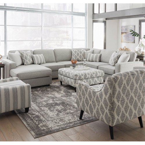 Sectional Sofa with Left Facing Chaise in Durango Foam Grey Fabric