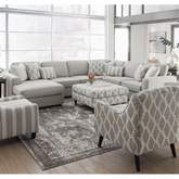 Sectional Sofa with Left Facing Chaise in Durango Foam Grey Fabric