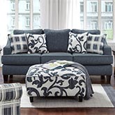 Sofa in Truth or Dare Navy Blue Fabric