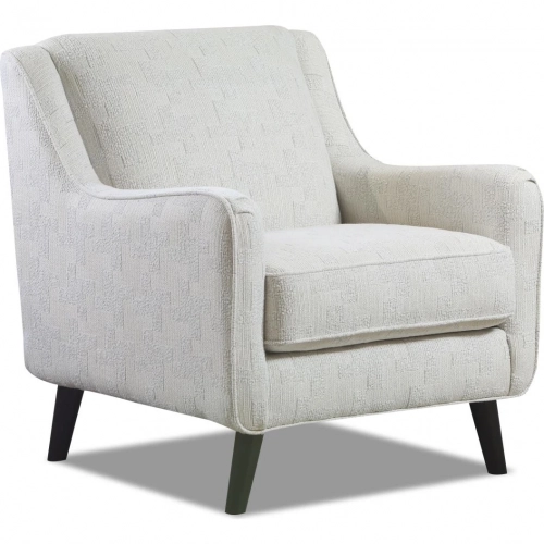 Accent Chair in Retro Cotton White Fabric