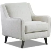 Accent Chair in Retro Cotton White Fabric