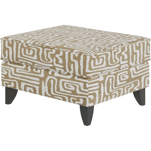 Ottoman in Zeitgeist Squash Multicolor Performance Fabric