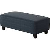 49" Cocktail Ottoman in Theron Indigo Blue Fabric