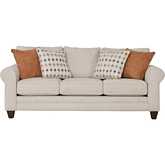 Queen Sleep Sofa in Wowza Sand Beige Fabric