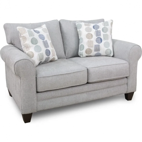 Loveseat in Amos Pebble Grey Fabric