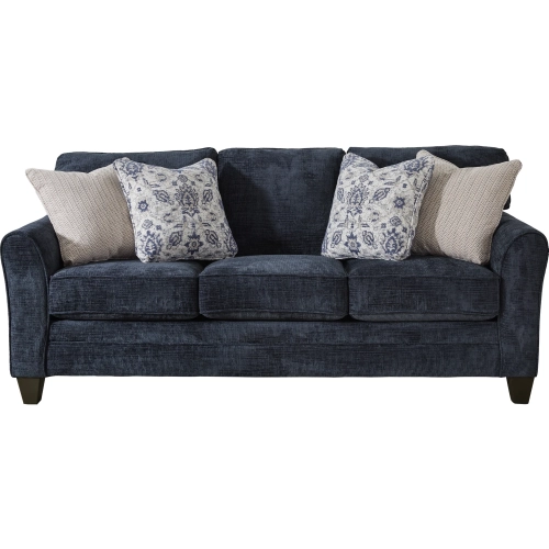 Queen Sleeper Sofa in Wowza Navy Andover Blue Fabric