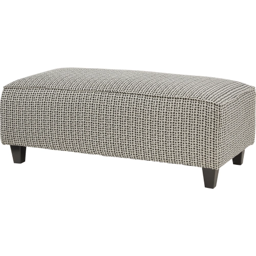 49" Cocktail Ottoman in Magazine Domino Tan & Black Fabric