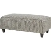 49" Cocktail Ottoman in Magazine Domino Tan & Black Fabric