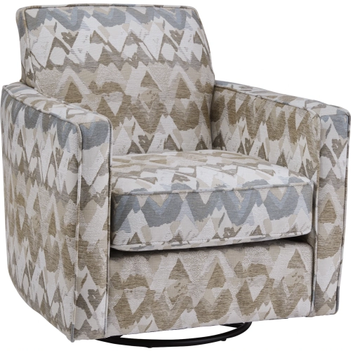 Swivel Glider Accent Chair in Pep Sand Multicolor Fabric