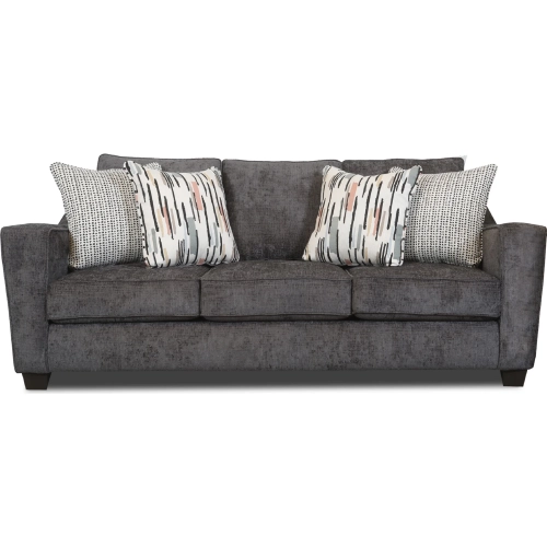 Queen Sleeper Sofa in Wowza Dusk Grey Fabric