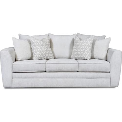 Queen Sleeper Sofa in Wowza Sand Off White Fabric