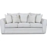 Queen Sleeper Sofa in Wowza Sand Off White Fabric