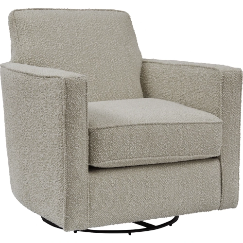 Swivel Glider Accent Chair in Cherie Pearl Tan Fabric