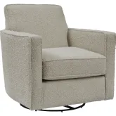 Swivel Glider Accent Chair in Cherie Pearl Tan Fabric