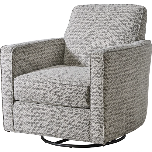 Swivel Glider Accent Chair in Sony Panda Multicolor Fabric